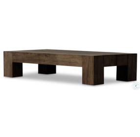 Abaso Ebony Rustic Wormwood Oak Rectangular Coffee Table