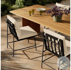 Crete Black Teak Outdoor Dining Chair Set of 2