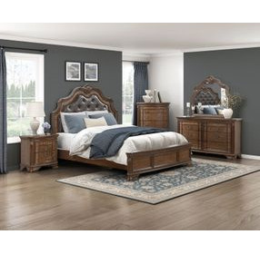 Lorenzi Brown Queen Upholstered Bed