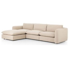 Ingel Antwerp Taupe 3 Piece Sectional with Ottoman