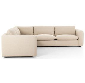 Ingel Antwerp Taupe 4 Piece Sectional with Ottoman