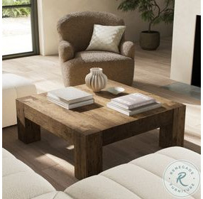 Abaso Rustic Wormwood Oak Small Square Coffee Table