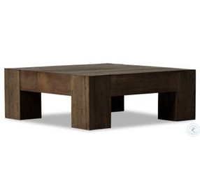 Abaso Ebony Rustic Wormwood Oak Small Square Occassional Table Set