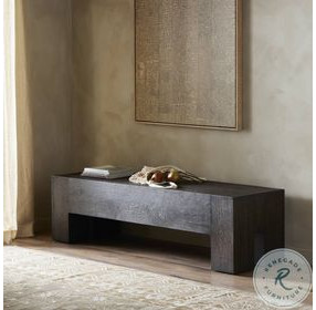 Abaso Ebony Rustic Wormwood Oak 70" Accent Bench