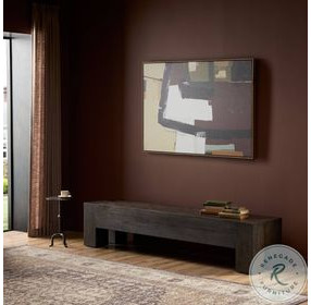 Abaso Ebony Rustic Wormwood Oak Large 90" Accent Bench