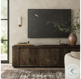 Abaso Ebony Rustic Wormwood Oak 95" Media Console