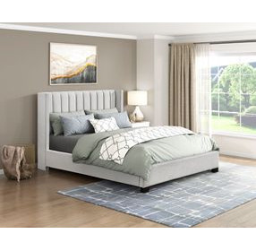 Emerson Beige Full Bed Upholstered Low Profile Bed