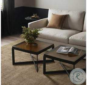 Lennie Amber Cast Glass Square Bunching Table