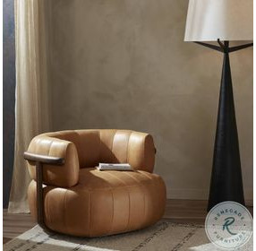 Doss Palermo Cognac Swivel Chair