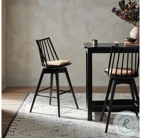 Lewis Whiskey Saddle Swivel Counter Height Stool