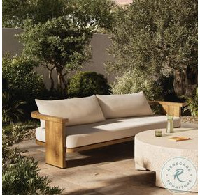 Tahana Alessi Linen 96" Performance Fabric Upholstered Outdoor Sofa