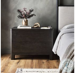 Noeline Smoked Black Veneer 2 Drawer Nightstand