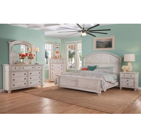 Sedona Cobblestone White 7 Drawer Dresser and Arched Mirror