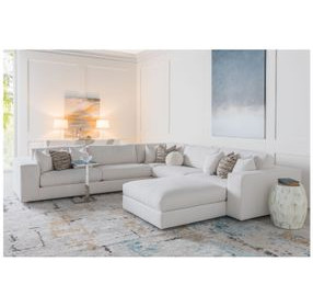 Vivien Ivory 3 Piece Modular Sectional with Pillows and Ottoman