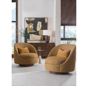 Genevieve Masami Upholstered Swivel Chair with Pillow