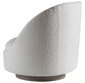 Genevieve White Upholstered Swivel Chair