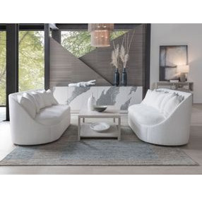 Genevieve Ivory Bench Seat Sofa with Ivory Pillows