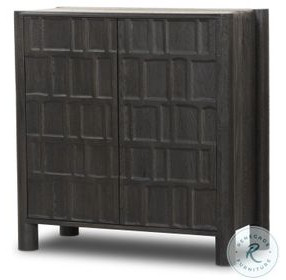 Ezri Black Oak 2 Door Bar Cabinet