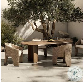 Paden Stained Toasted Brown Outdoor 94" Oval Dining Table