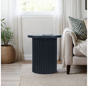 Auden Black Round End Table