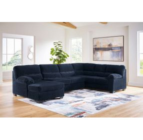 SimpleJoy Navy 3 Piece Modular Sectional with LAF Chaise