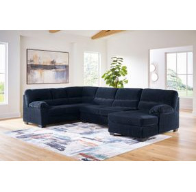 SimpleJoy Navy 3 Piece Modular Sectional with RAF Chaise