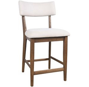 Beck White and Chestnut Upholstered Counter Height Stool Set of 2