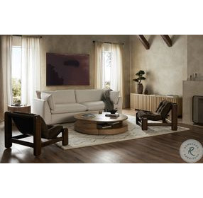 Matheus Natural Reclaimed French Oak Round Occassional Table Set