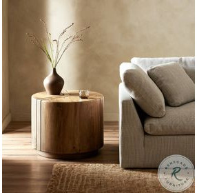 Renan Natural Reclaimed French Oak Round End Table