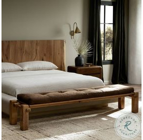 Marcia Nubuck Cigar 94" Accent Bench