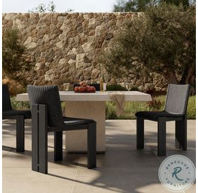 Roxy Faux Black Hyacinth Outdoor Dining Chair Set of 2