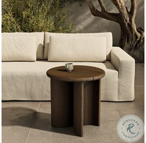 Paden Stained Toasted Brown Outdoor Round End Table