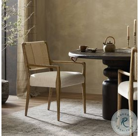 Rothler Alcala Wheat Performance Fabric Dining Armchair