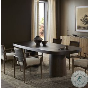 Valen Rustic Brown Oak Veneer 108" Oval Dining Table
