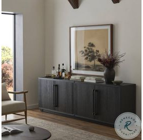 Adolfo Modern Black Ash 4 Door Sideboard