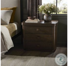 Valen Rustic Brown Oak Veneer 3 Drawer Nightstand