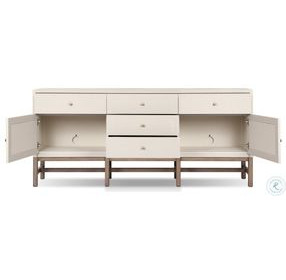 Fiona Ivory Painted Raffia 5 Drawer Sideboard