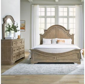 Magnolia Manor Weathered Bisque 7 Drawer Dresser with Mirror