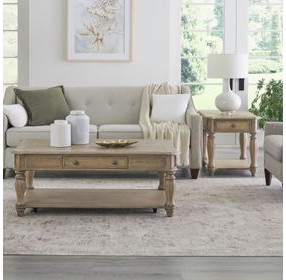 Magnolia Manor Weathered Bisque Rectangular Occasional Table Set