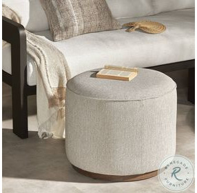 Sinclair Ramiro Ecru Outdoor Round Ottoman
