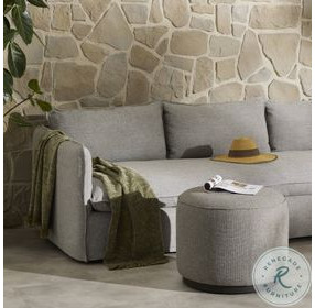 Sinclair Hayes Smoke Outdoor Round Ottoman