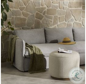 Sinclair Hayes Cream Outdoor Round Ottoman