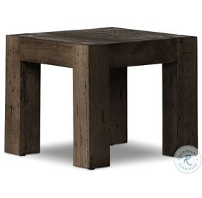 Abaso Ebony Rustic Wormwood Oak Square End Table