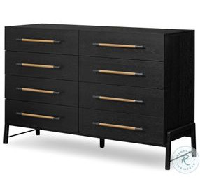 Rosedale Ebony Oak Veneer 8 Drawer Dresser