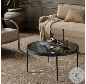 Yoko Moss Cast Glass Large Round Nesting Table
