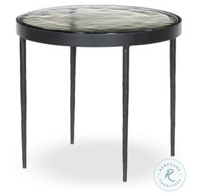 Yoko Clear Cast Glass Small Round Nesting Table