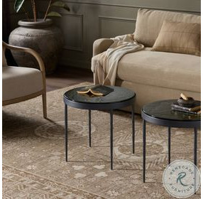 Yoko Moss Cast Glass Small Round Nesting Table