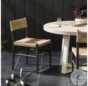 Lomas Textured Dune Outdoor Metal Dining Chair Set of 2