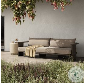 Tahana Casa Grey 96" Performance Fabric Upholstered Outdoor Metal Sofa