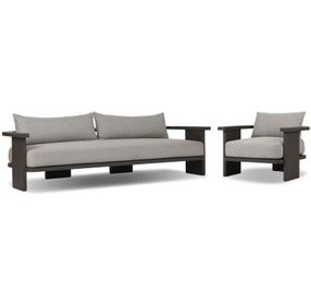 Tahana Casa Grey Performance Fabric Upholstered Outdoor Metal Living Room Set